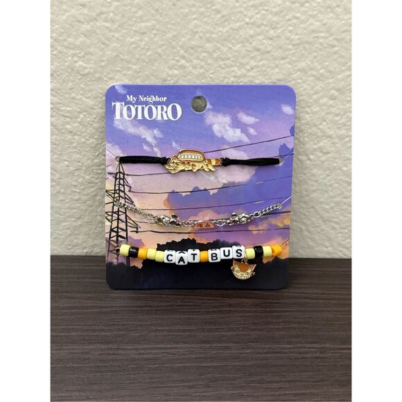 Studio Ghibli My Neighbor Totoro Cat Bus Bracelet Set - Picture 1 of 2